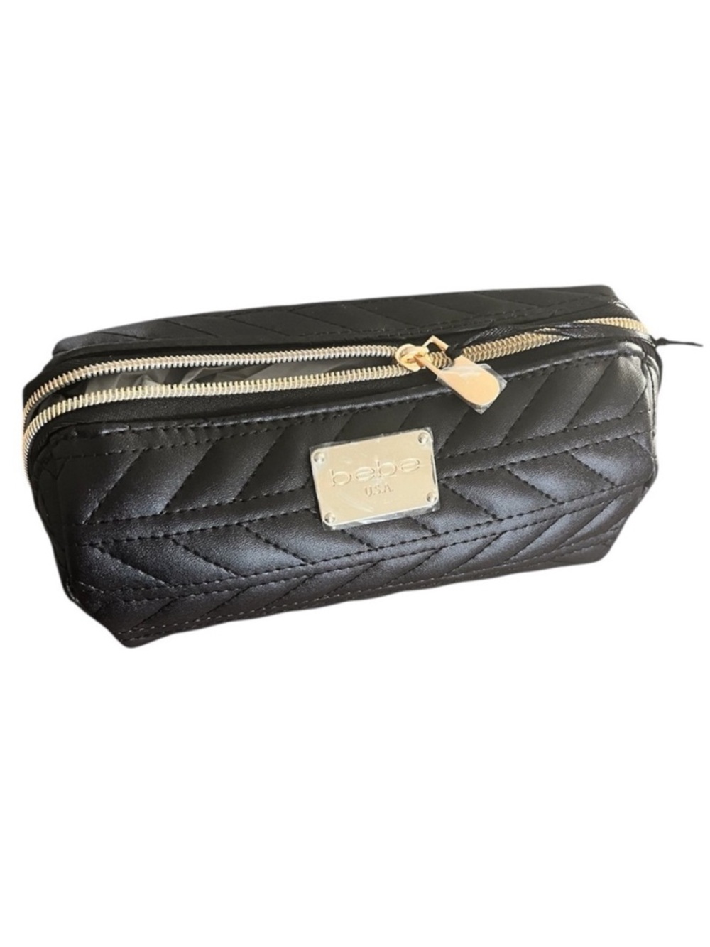 Bebe Black Quilted Women's cosmetic Bag